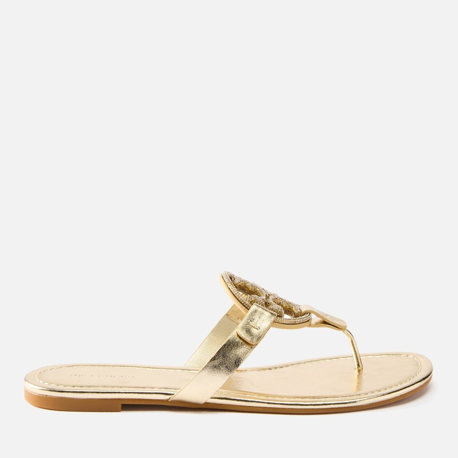 Schuhwerk Tory Burch Sandalen | Tory Burch Miller Verzierte Ledersandalen Fur Damen