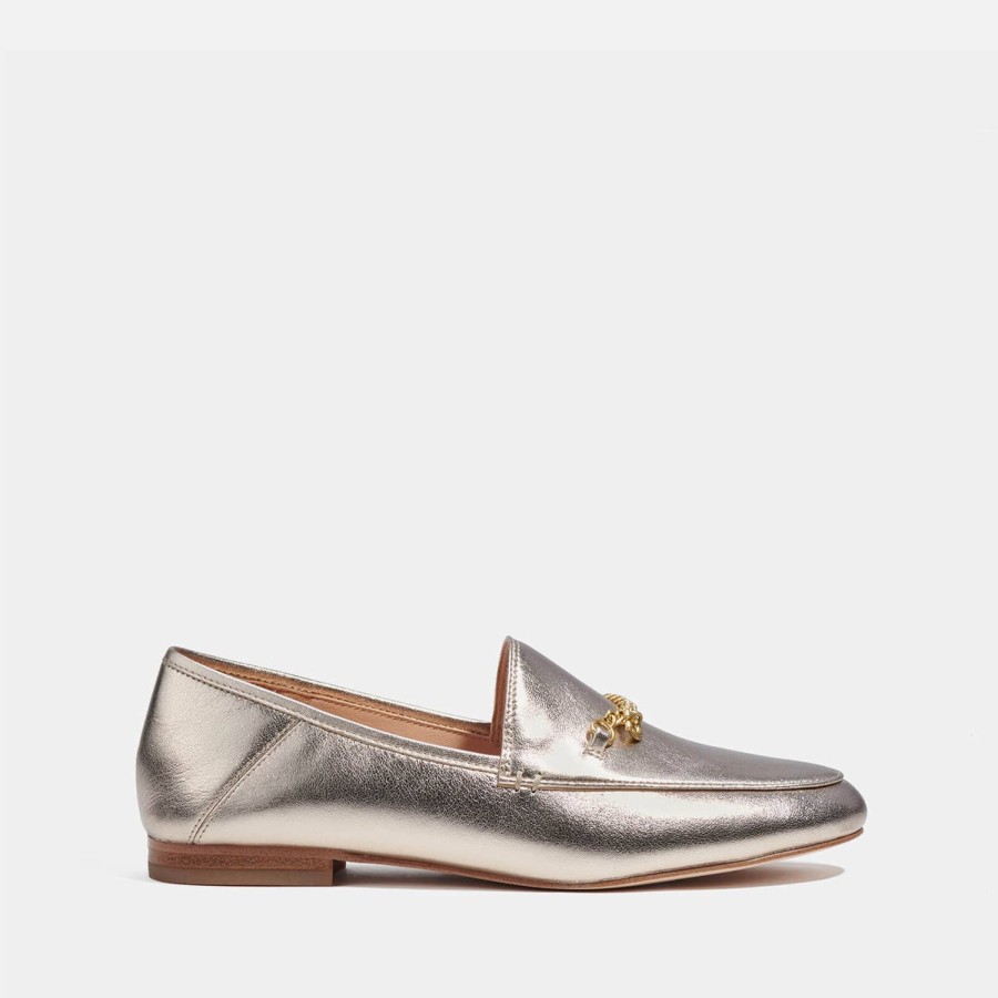 Schuhwerk Trainer Slipper | Coach Hanna Metallic-Leder-Loafer