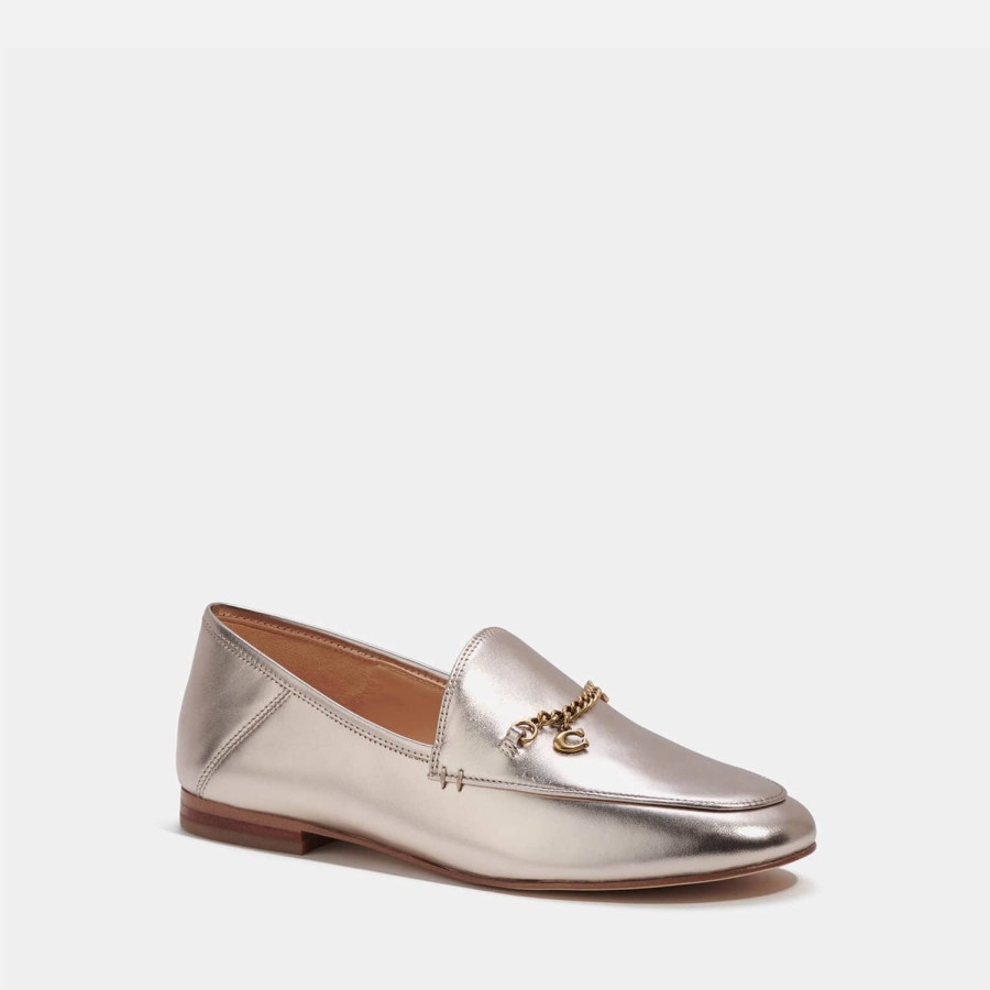 Schuhwerk Trainer Slipper | Coach Hanna Metallic-Leder-Loafer