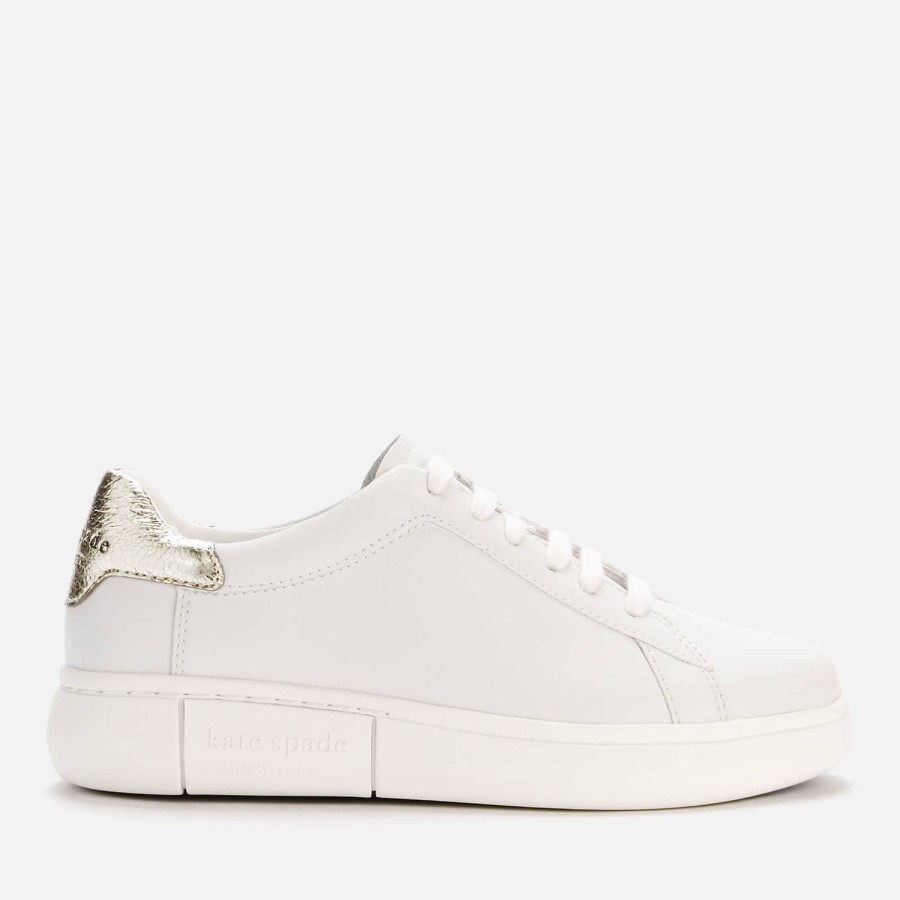 Schuhwerk Kate Spade New York Sportschuhe | Kate Spade New York Damen-Sneaker Lift Cupsole Aus Leder Optikweis/Blassgold