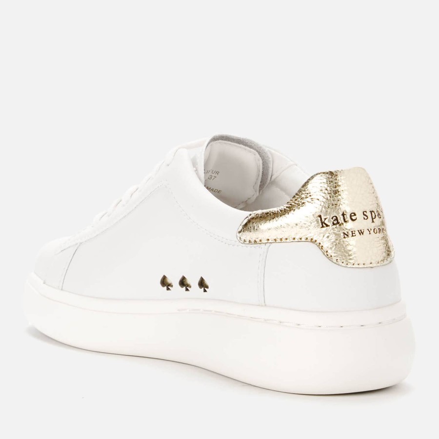 Schuhwerk Kate Spade New York Sportschuhe | Kate Spade New York Damen-Sneaker Lift Cupsole Aus Leder Optikweis/Blassgold