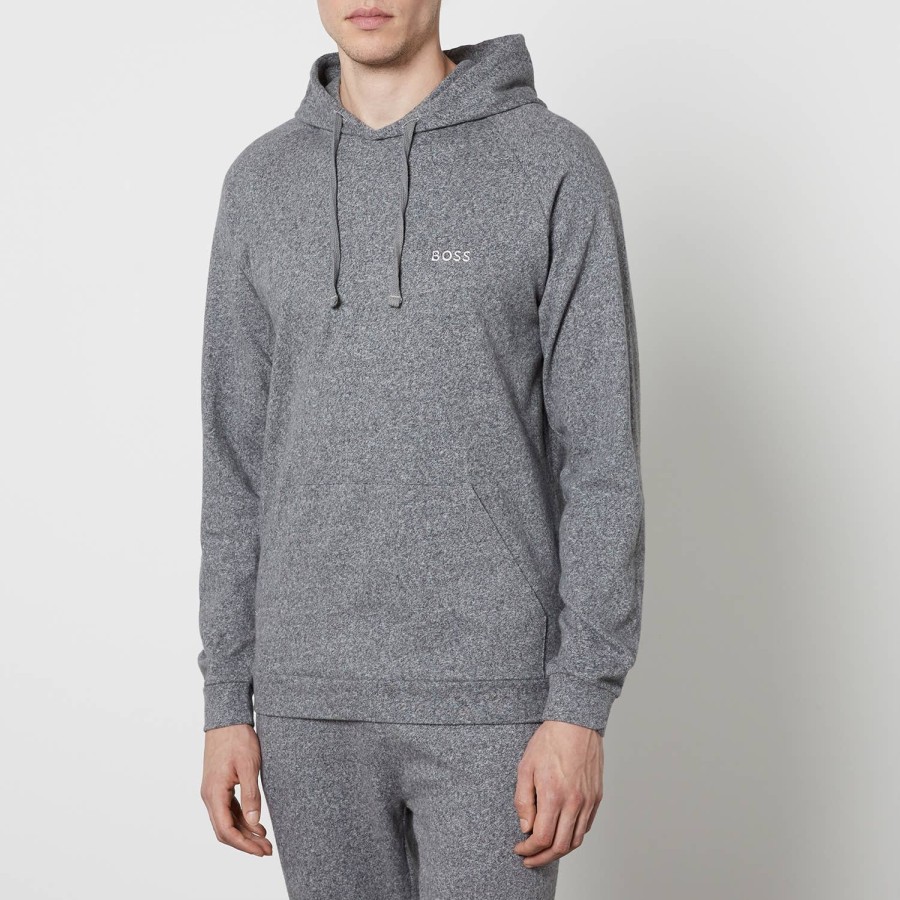 Manner BOSS Bodywear Hoodies Und Sweatshirts | Boss Bodywear Premium-Hoodie Aus Geburstetem Baumwoll-Jersey