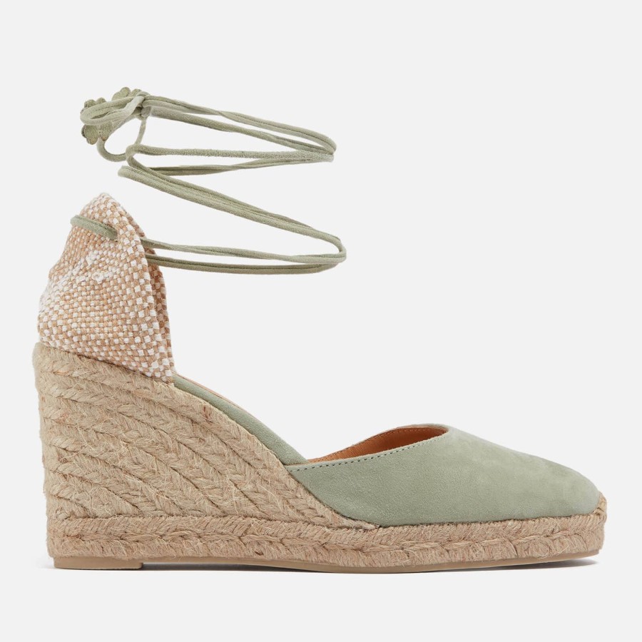 Schuhwerk Castañer Espadrilles | Castaner Damen-Espadrilles „Carina" Aus Wildleder Mit Keilabsatz