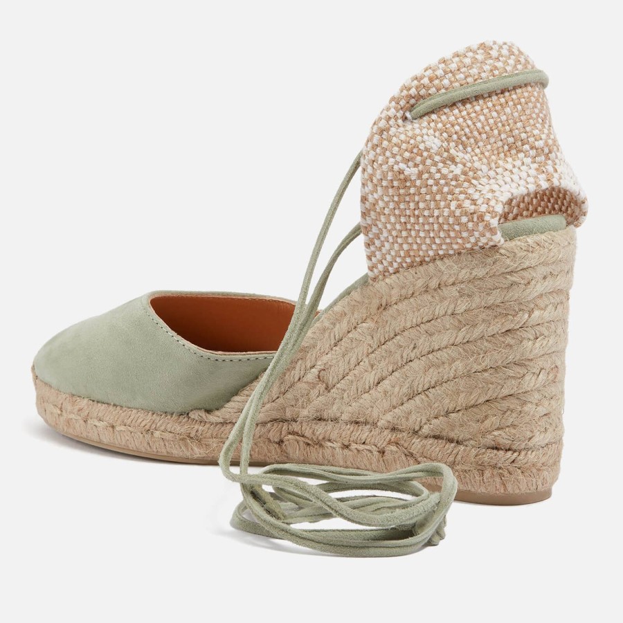 Schuhwerk Castañer Espadrilles | Castaner Damen-Espadrilles „Carina" Aus Wildleder Mit Keilabsatz