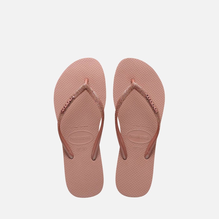 Kind & Baby Havaianas Schuhwerk | Havaianas Schmale Glitzer-Flip-Flops Fur Madchen Crocus Rose