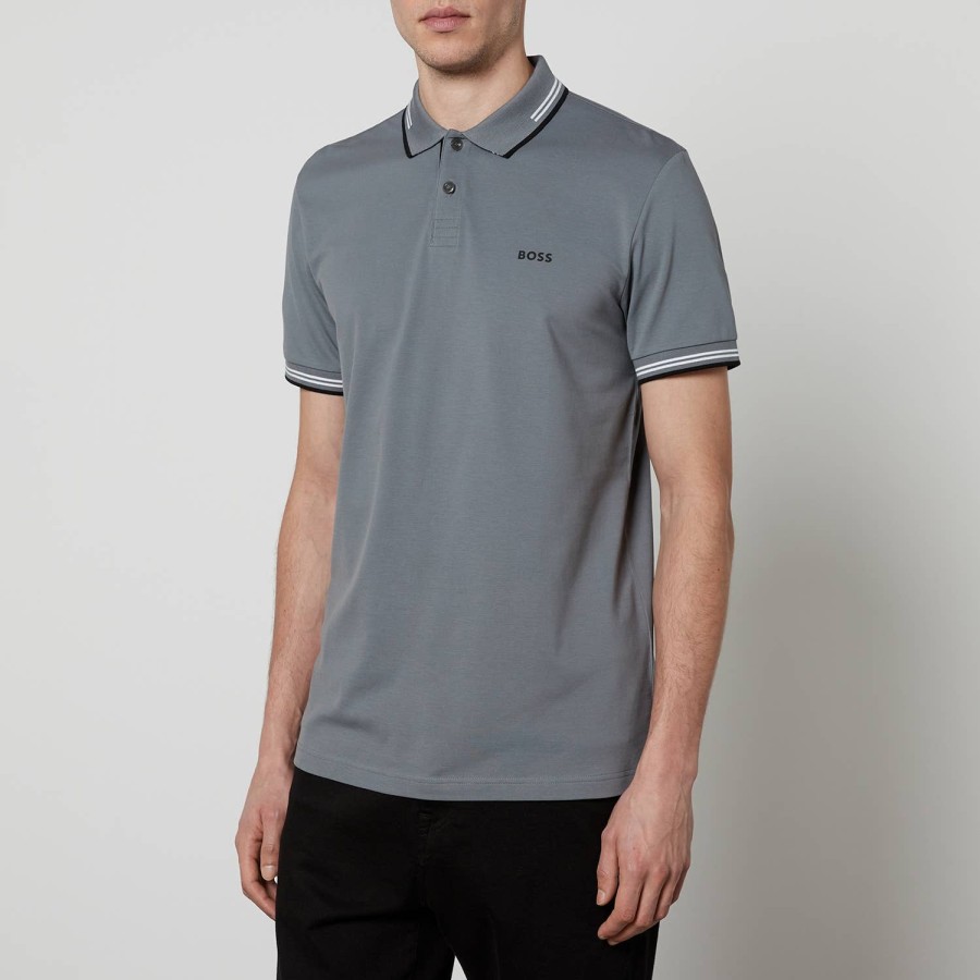 Manner BOSS Grün Polo-Shirts | Boss Green Paul Stretch-Baumwoll-Pique-Poloshirt