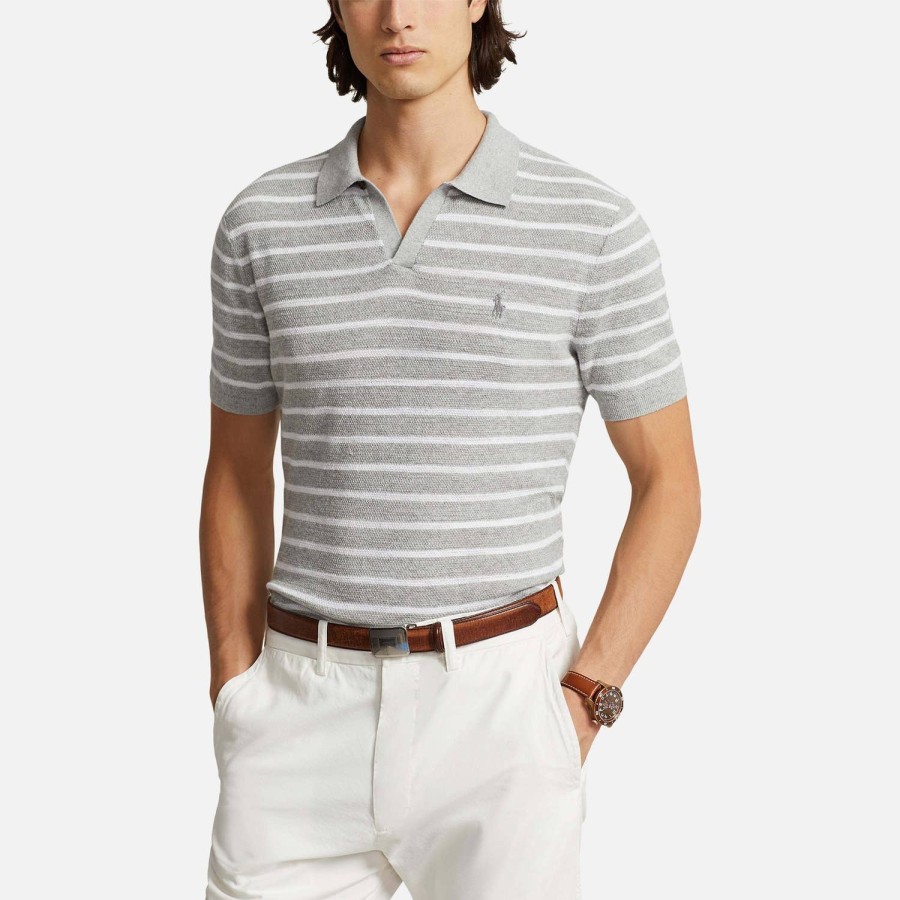 Manner Polo Ralph Lauren Polo-Shirts | Gestreiftes Strick-Poloshirt Von Polo Ralph Lauren