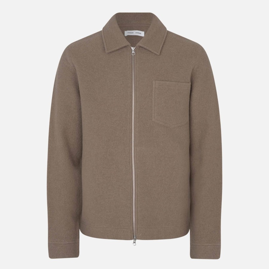 Manner Samsøe Samsøe Hemden | Samsoe Samsoe Hannes Overshirt-Jacke Aus Wolle