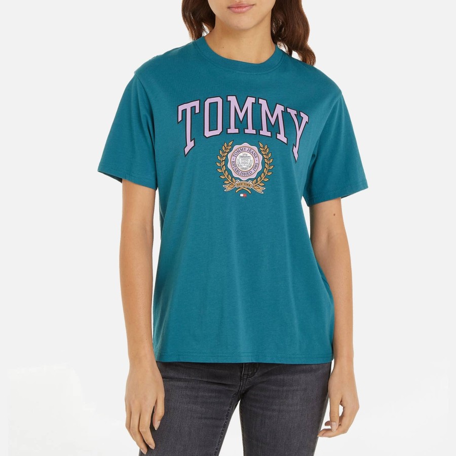 Wehe Tommy Jeans Loungewear | Tommy Jeans Entspanntes Baumwoll-T-Shirt Mit Grafik