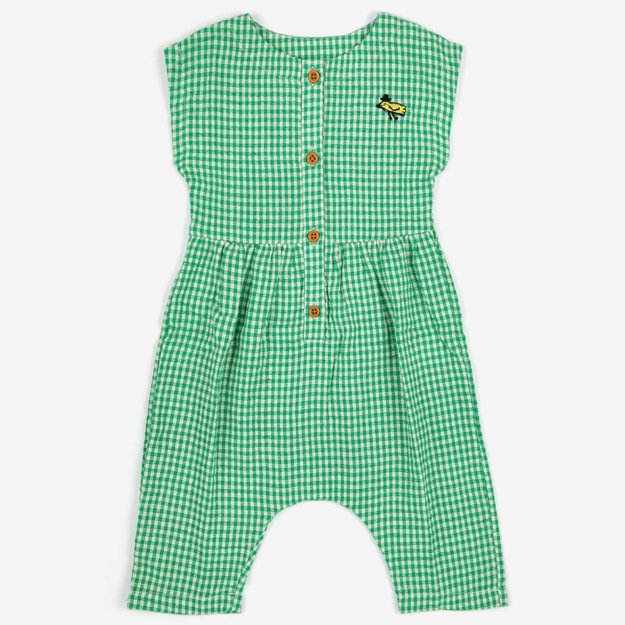 Kind & Baby Bobo Choses Kleider Und Overalls | Bobo Entscheidet Sich Fur Den Vichy-Jumpsuit Aus Einer Baumwoll-Leinen-Mischung Fur Babys