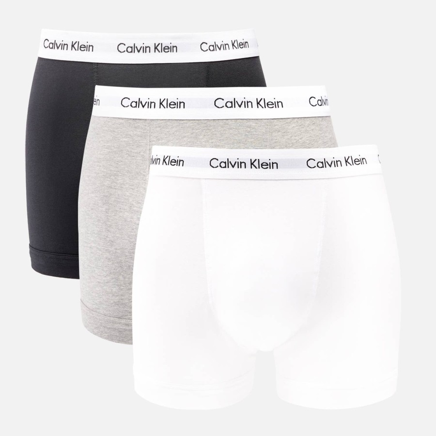 Manner Calvin Klein Socken Und Unterwasche | Calvin Klein Herren-Unterhosen Aus Baumwollstretch Im 3Er-Pack Schwarz/Weis/Grau Meliert