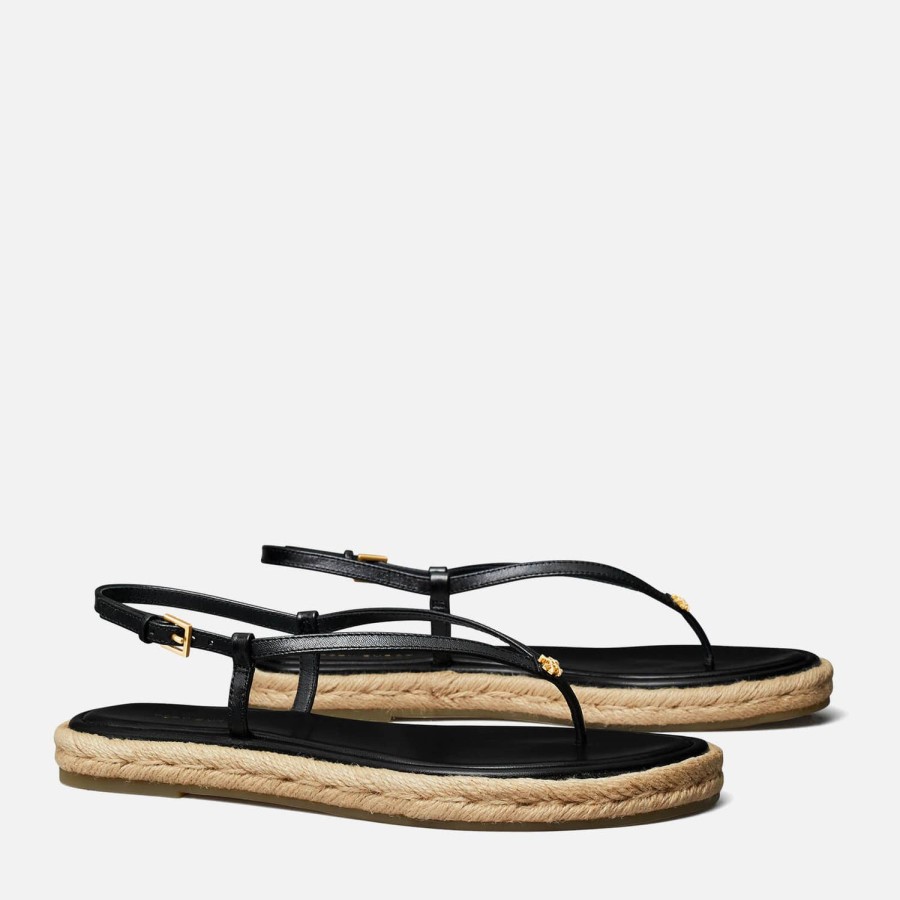 Schuhwerk Tory Burch Espadrilles | Tory Burch Damen-Espadrille-Sandalen Aus Leder