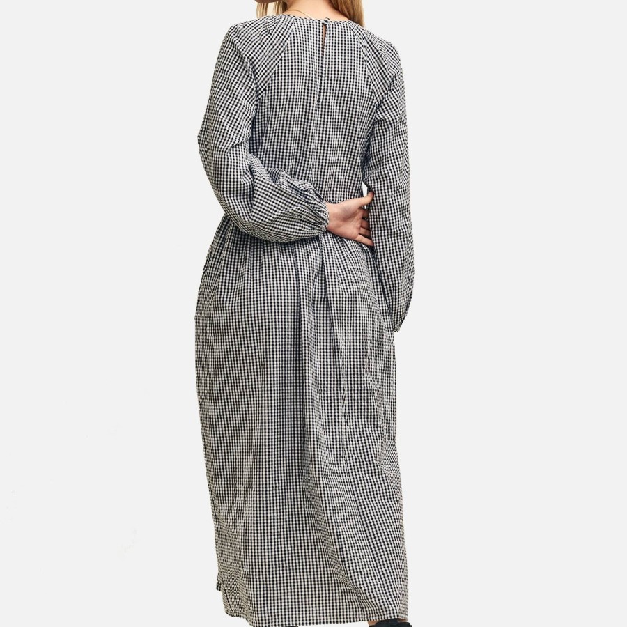 Wehe Niemands Kind Kleidung | Nobody'S Child Issy Kariertes Midikleid Aus Baumwoll-Seersucker