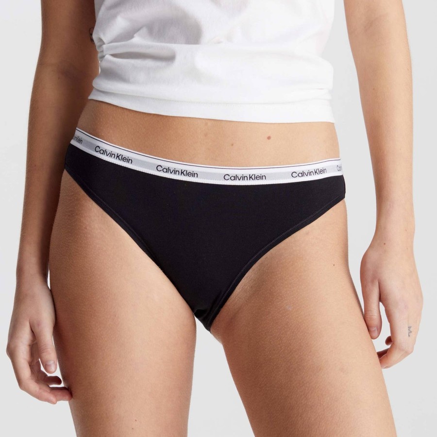 Wehe Calvin Klein Unterwasche Und Nachtwasche | Calvin Klein Damen-Bikini Mit Modernem Logo (3Er-Pack) Schwarz/Weis/Grau