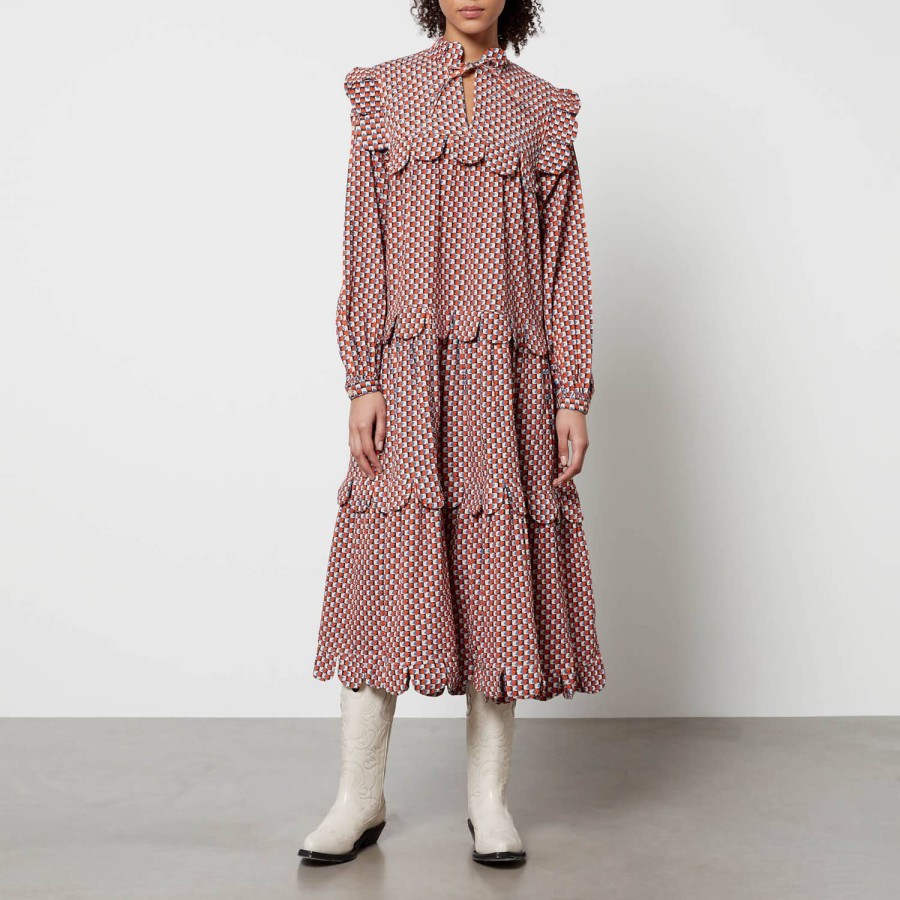 Wehe Stella Nova Kleider | Stella Nova Loan Midikleid Aus Baumwolle Mit Gingham-Karomuster