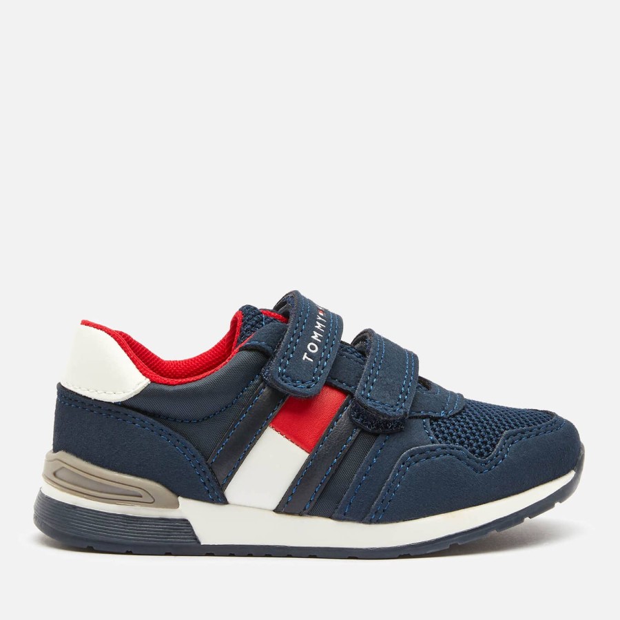 Kind & Baby Tommy Hilfiger Schuhwerk | Tommy Hilfiger Low-Cut-Sneaker Mit Klettverschluss Fur Kleinkinder Blau