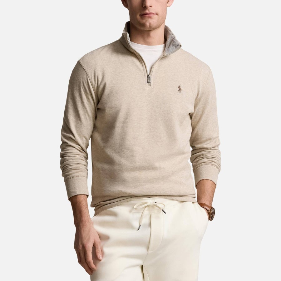 Manner Polo Ralph Lauren Hoodies Und Sweatshirts | Doppelstrick-Jersey-Sweatshirt Von Polo Ralph Lauren Mit Halbem Reisverschluss