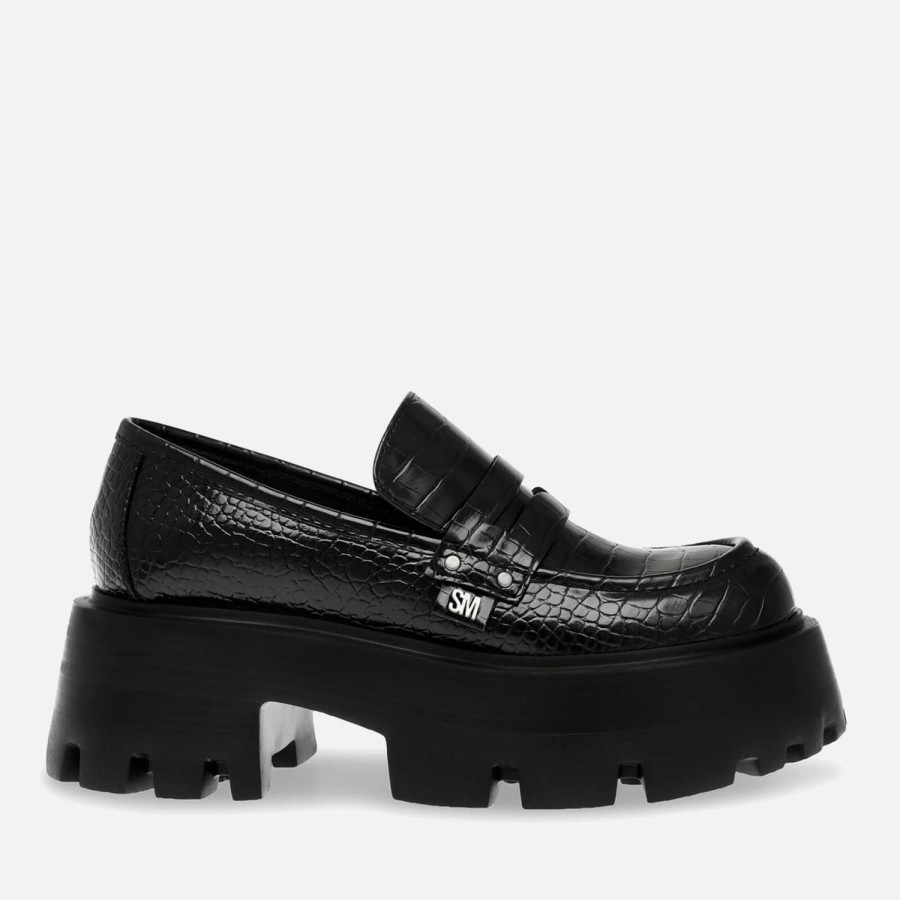 Schuhwerk Steve Madden Slipper | Steve Madden Madlove Croco Kunstleder-Loafer Fur Damen