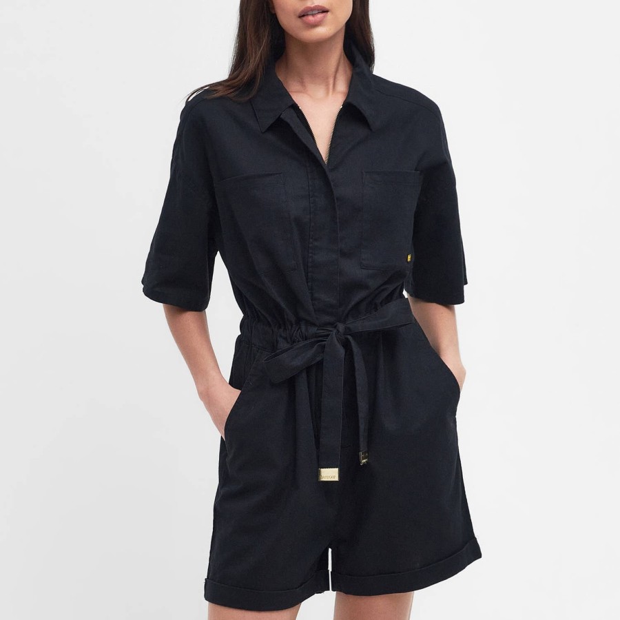 Wehe Barbour International Overalls Und Spielanzuge | Barbour International Rosell Playsuit Aus Leinen- Und Baumwollmischung