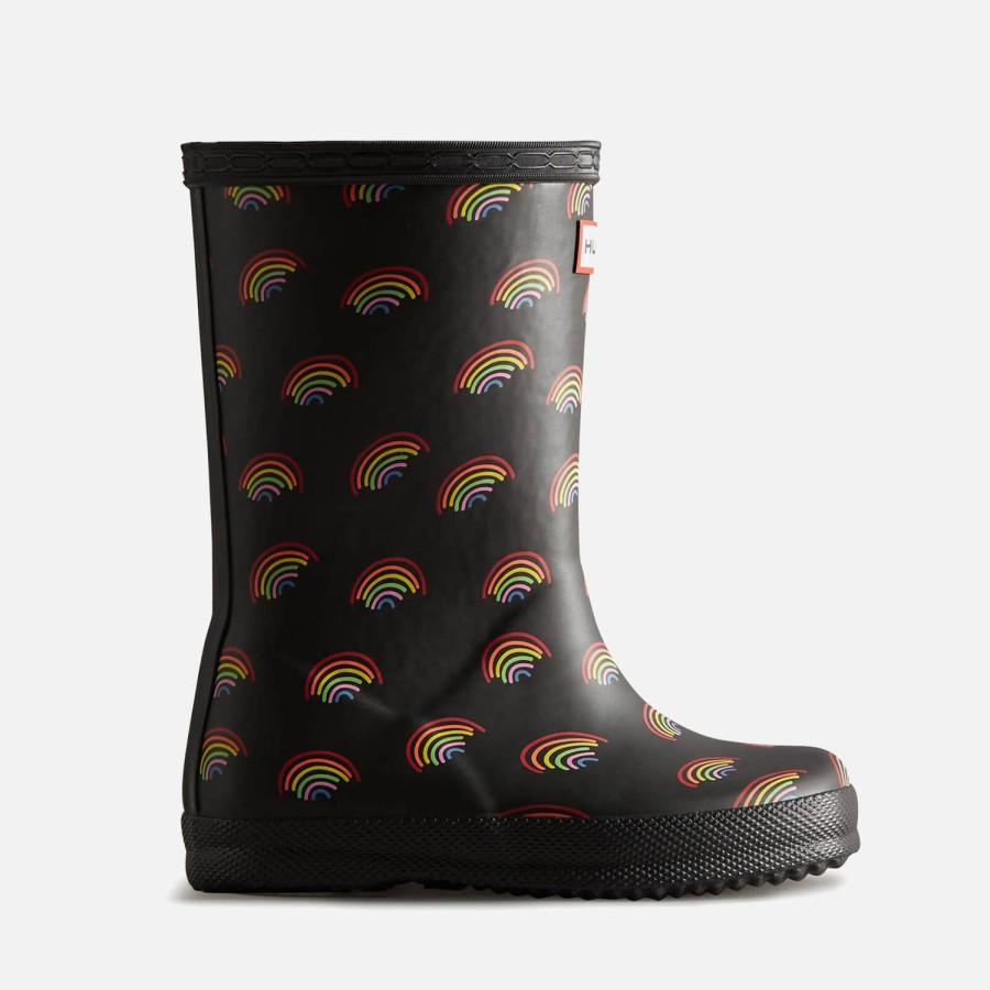 Kind & Baby Jäger Schuhwerk | Klassische Gummi-Gummistiefel Von Hunter Mit Regenbogen-Print