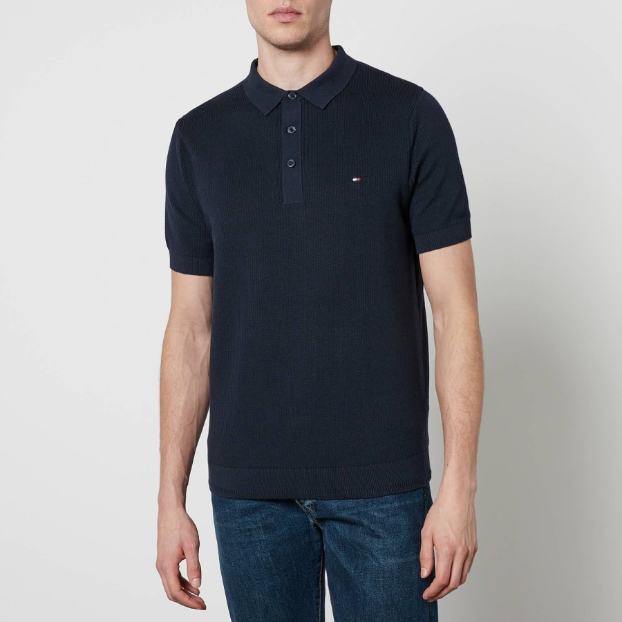 Manner Tommy Hilfiger Polo-Shirts | Tommy Hilfiger Chain Rippstrick-Poloshirt