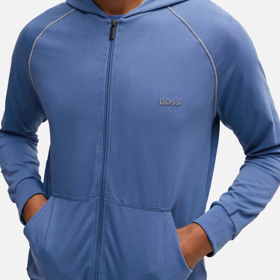 Manner BOSS Bodywear Hoodies Und Sweatshirts | Boss Bodywear Mix & Match Kapuzenpullover Aus Baumwollmischung Mit Reisverschluss