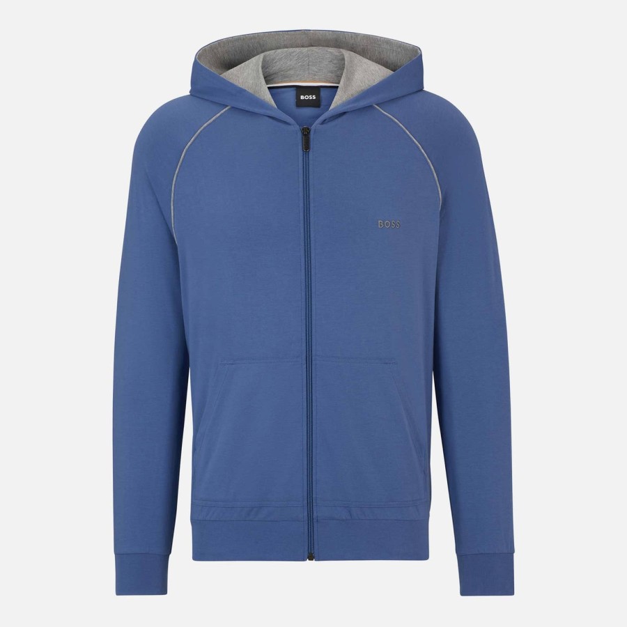 Manner BOSS Bodywear Hoodies Und Sweatshirts | Boss Bodywear Mix & Match Kapuzenpullover Aus Baumwollmischung Mit Reisverschluss