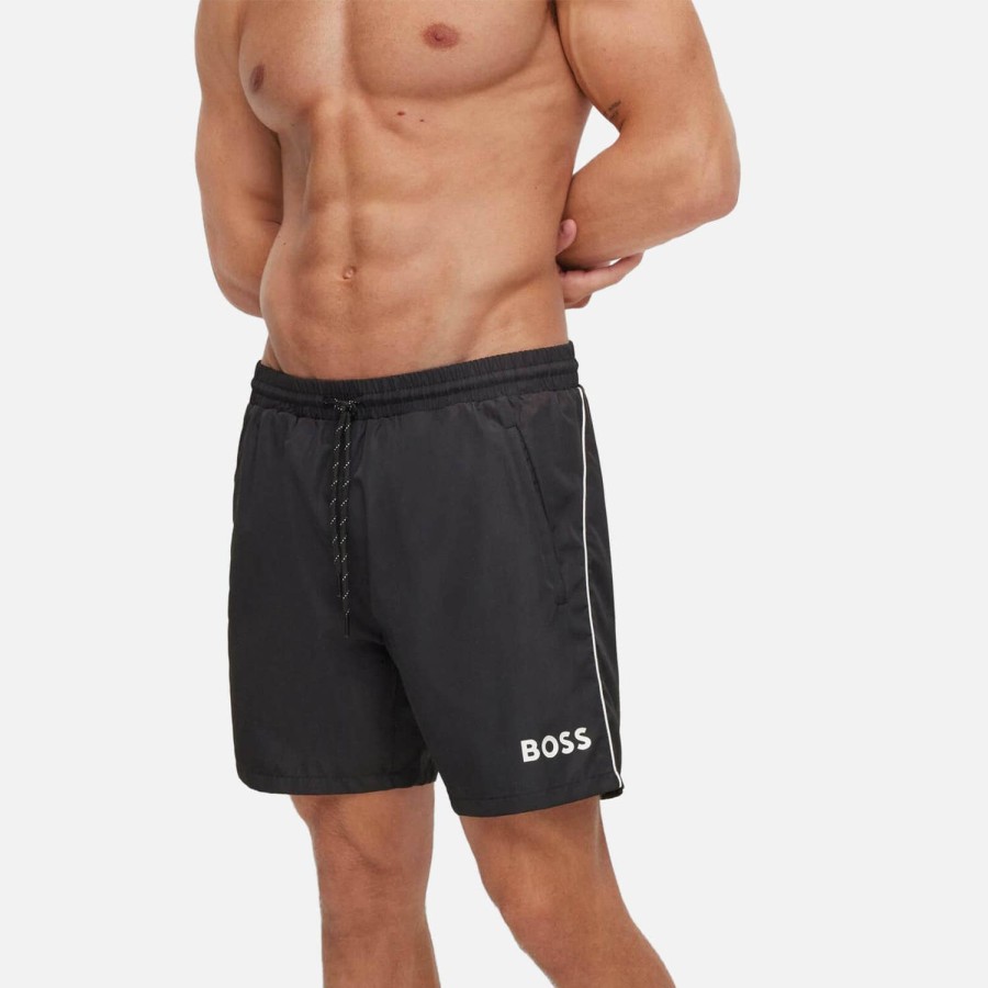 Manner CHEF Bademode | Boss Bodywear Seestern-Badeshorts Fur Herren Schwarz