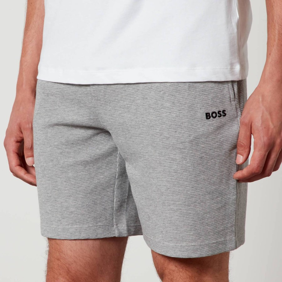 Manner BOSS Bodywear Kurze Hose | Boss Bodywear Waffel-Baumwoll-Jersey-Shorts