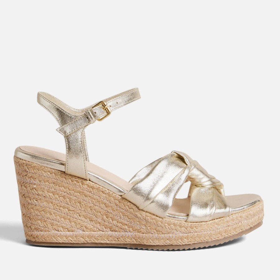 Schuhwerk Ted Baker Espadrilles | Ted Baker Carda Leder-Espadrille-Sandalen Mit Keilabsatz