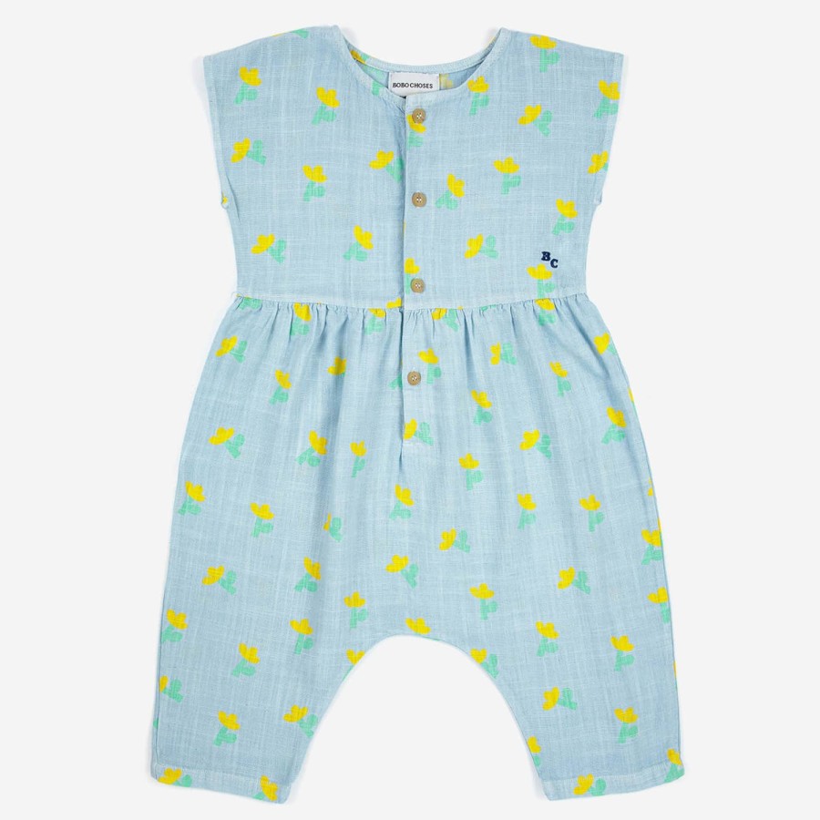 Kind & Baby Bobo Choses Kleider Und Overalls | Bobo Wahlt Den Gaze-Jumpsuit Mit Blumenmuster Fur Babys