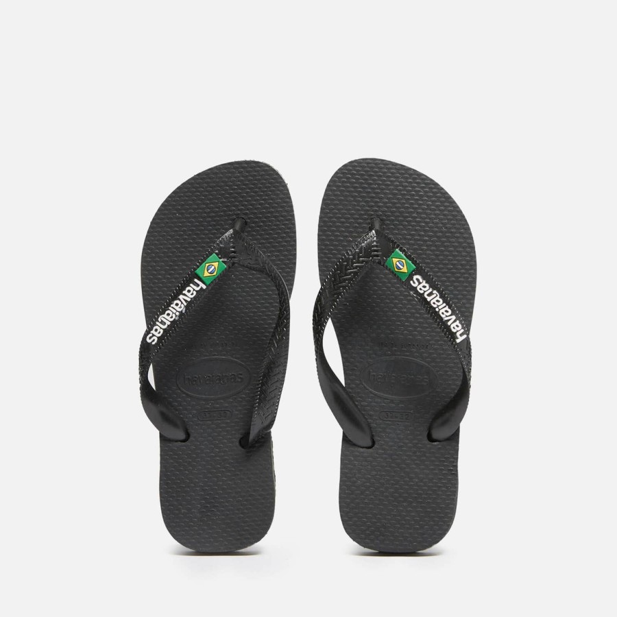 Kind & Baby Havaianas Schuhwerk | Havaianas Unisex Brasil Logo Flip Flops - Schwarz