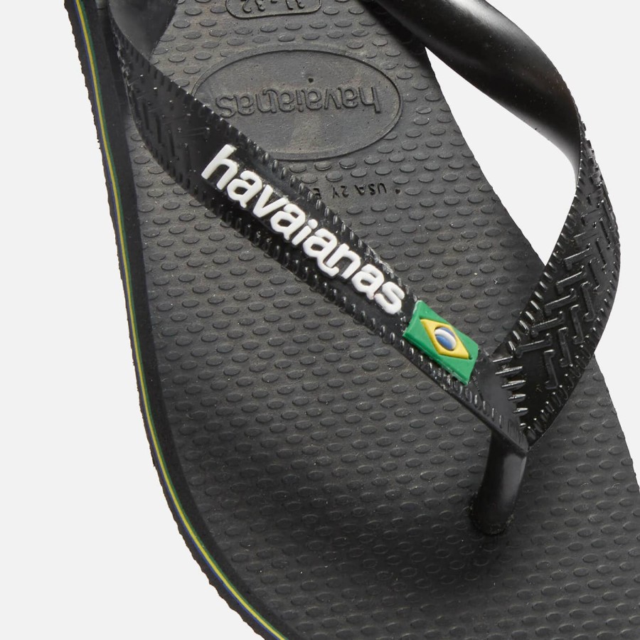 Kind & Baby Havaianas Schuhwerk | Havaianas Unisex Brasil Logo Flip Flops - Schwarz