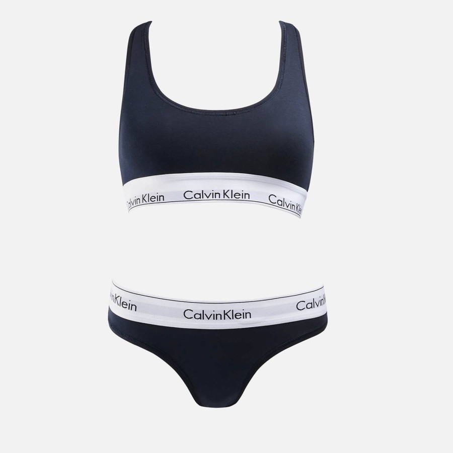 Wehe Calvin Klein Unterwasche Und Nachtwasche | Calvin Klein Unterwasche-Set Aus Ungefuttertem Bh Und Tanga Aus Baumwollmischung