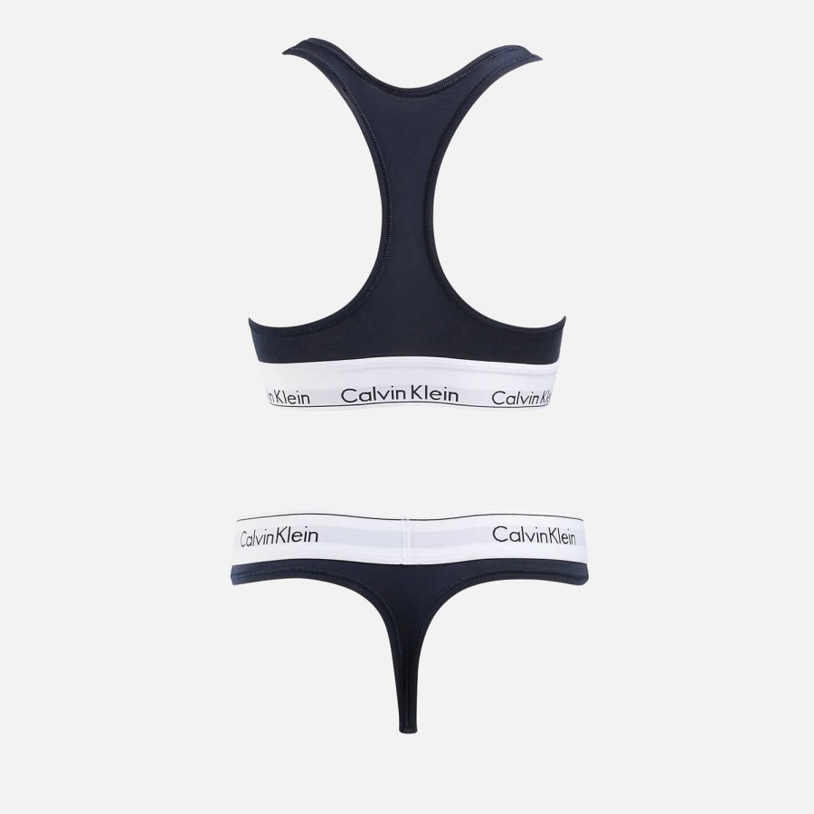 Wehe Calvin Klein Unterwasche Und Nachtwasche | Calvin Klein Unterwasche-Set Aus Ungefuttertem Bh Und Tanga Aus Baumwollmischung