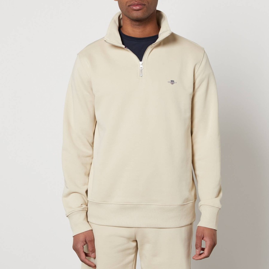 Manner GANT Hoodies Und Sweatshirts | Gant Shield Sweatshirt Aus Baumwollmischung Mit Halbem Reisverschluss