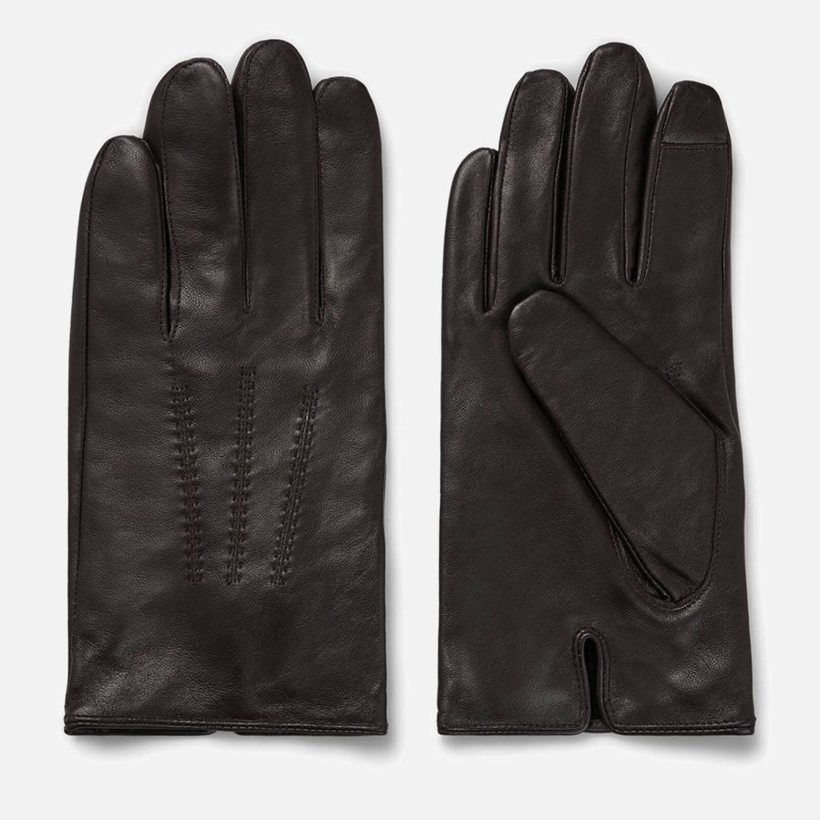 Manner BOSS Schwarz Handschuhe Und Schals | Schwarze Lederhandschuhe Von Boss