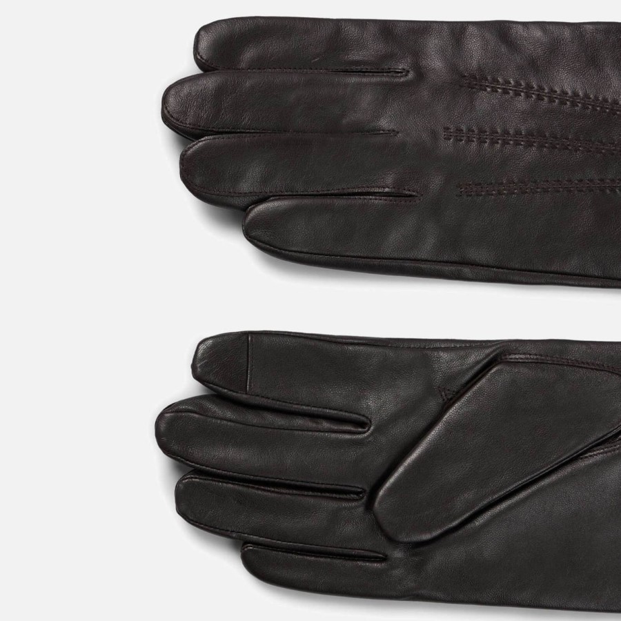 Manner BOSS Schwarz Handschuhe Und Schals | Schwarze Lederhandschuhe Von Boss