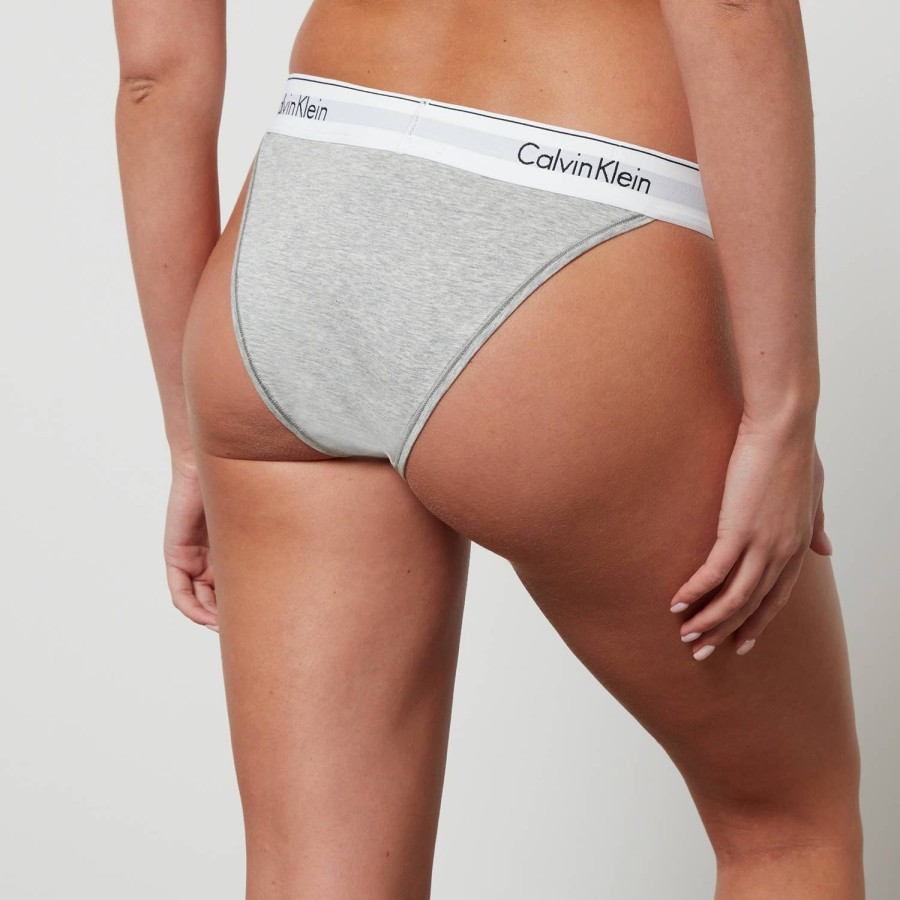 Wehe Calvin Klein Unterwasche Und Nachtwasche | Calvin Klein Damen-Tanga-Slip Mit Hohem Beinausschnitt, Grau