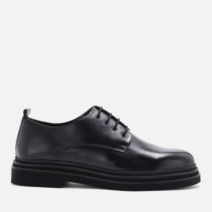 Schuhwerk Gehen Sie durch London Schuhe | Walk London Herren-Derby-Schuhe „Brooklyn" Aus Leder Schwarz