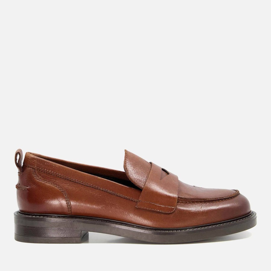 Schuhwerk Düne Slipper | Dune Damen-Penny-Loafer „Geeno" Aus Leder