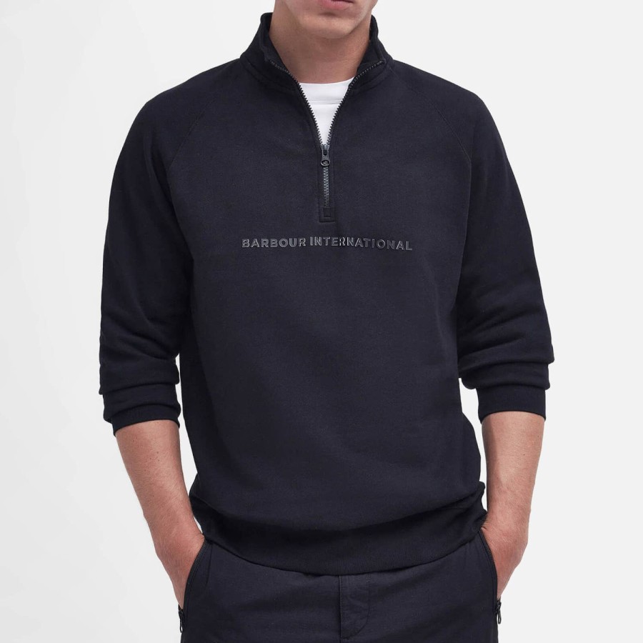 Manner Barbour International Hoodies Und Sweatshirts | Barbour International Shadow-Logo-Sweatshirt Aus Baumwollmischung