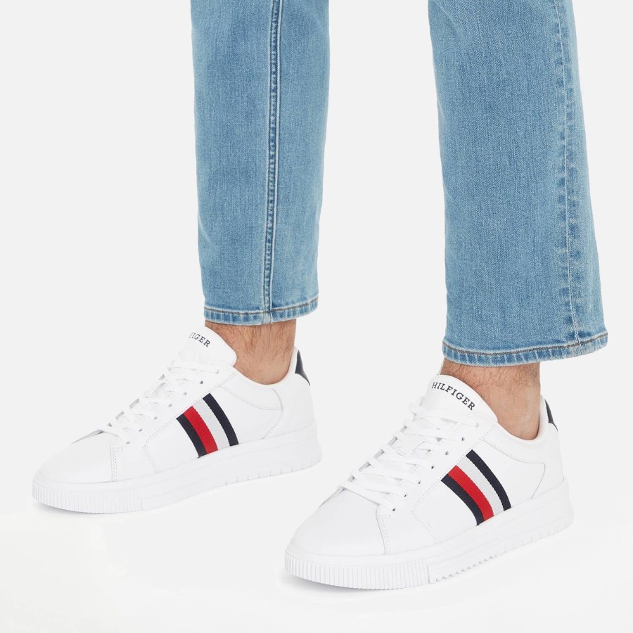 Schuhwerk Tommy Hilfiger Sportschuhe | Tommy Hilfiger Herren-Turnschuhe Aus Leder Mit Cupsohle