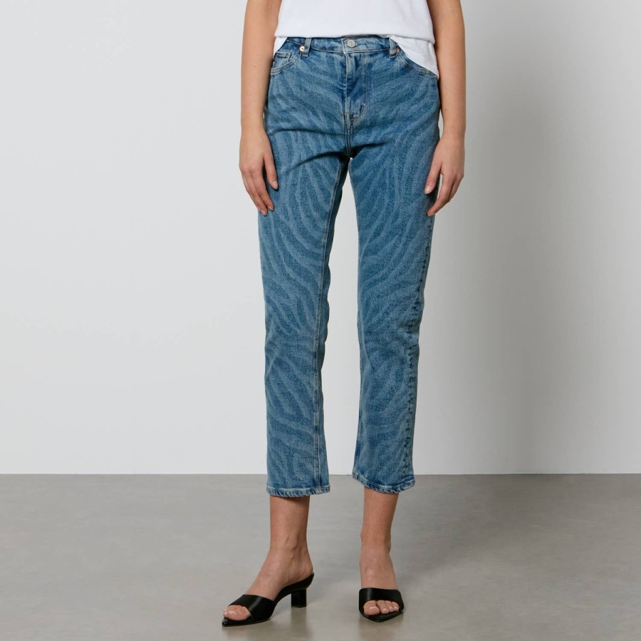 Wehe PS Paul Smith Jeans | Ps Paul Smith Denim-Jeans Mit Geradem Bein Und Zebramuster