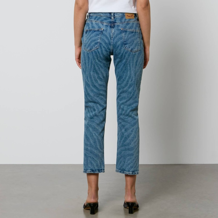 Wehe PS Paul Smith Jeans | Ps Paul Smith Denim-Jeans Mit Geradem Bein Und Zebramuster