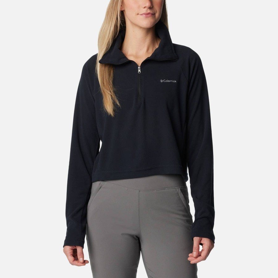 Wehe Columbia Hoodies Und Sweatshirts | Columbia Damen Glacial Cropped Ii Fleece Schwarz