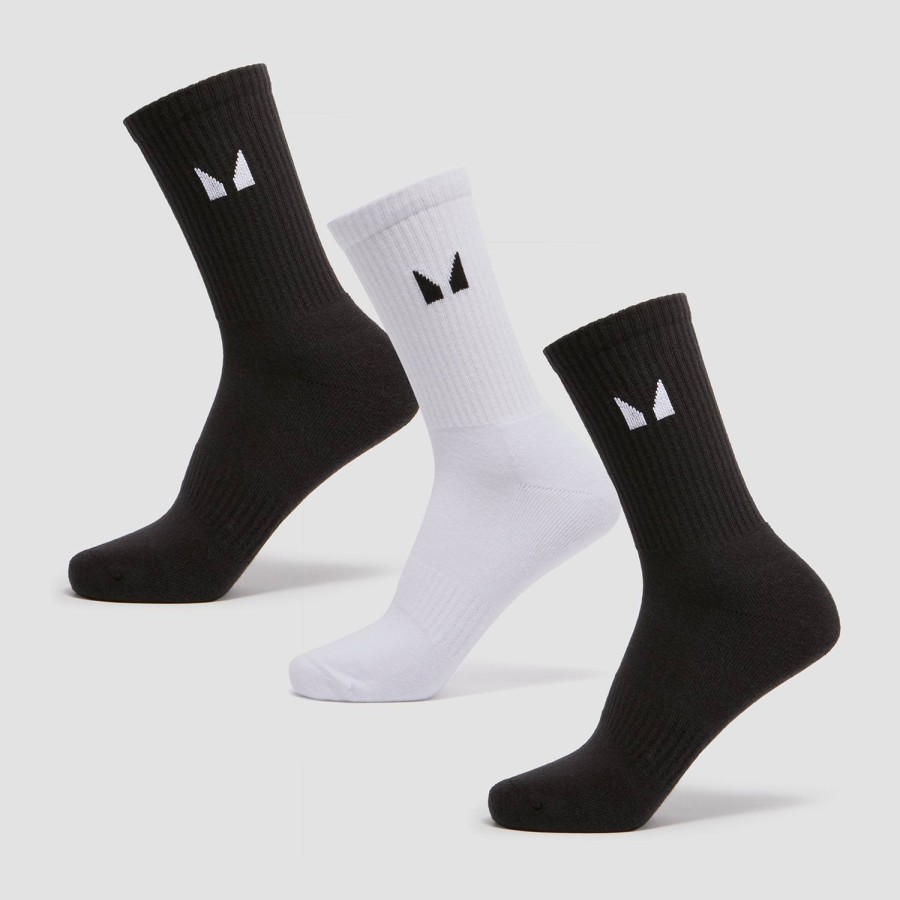 Wehe Abgeordneter Sportbekleidung | Mp Unisex Crew Socken (3Er-Pack) Schwarz/Weis