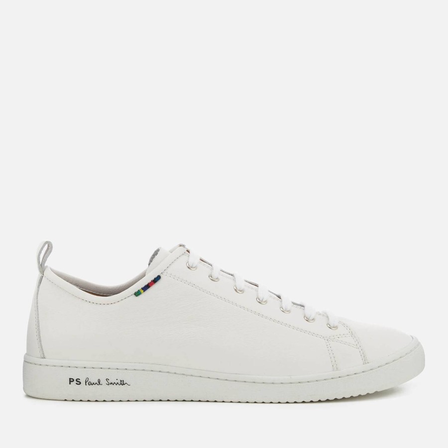 Schuhwerk PS Paul Smith Sportschuhe | Ps Paul Smith Herren Miyata Leder Low-Top-Trainer Weis