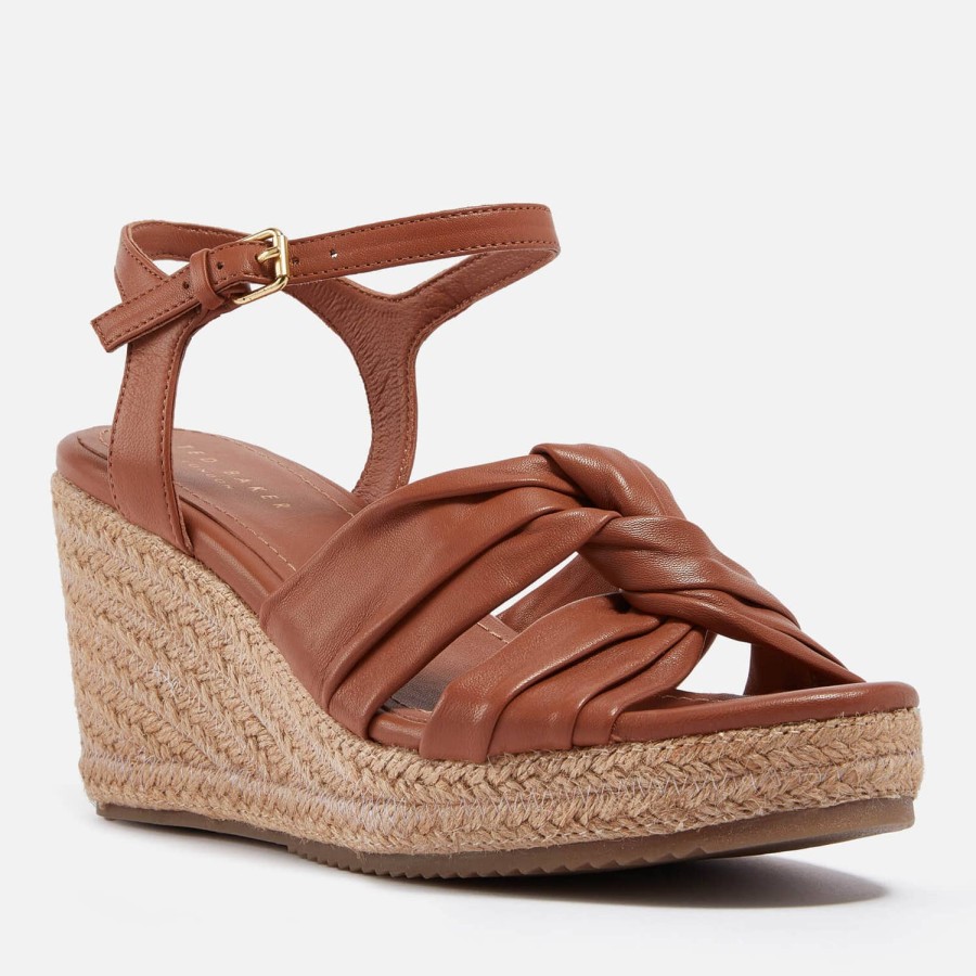 Schuhwerk Ted Baker Espadrilles | Ted Baker Damen-Espadrilles „Carda" Aus Leder Mit Keilabsatz