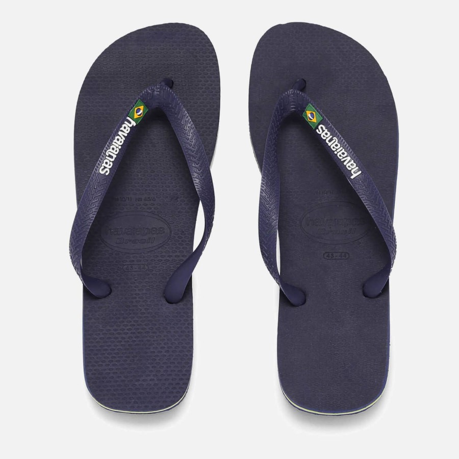 Schuhwerk Havaianas Sandalen | Havaianas Herren Brasil Logo Flip Flops Marineblau